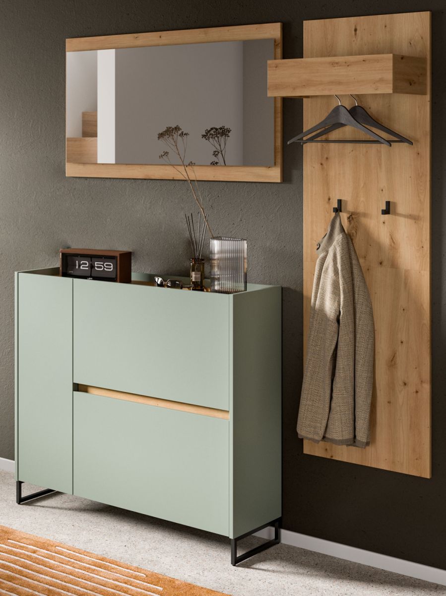 Garderobe Set 3-tlg. Borga in salbei und Eiche 175 cm