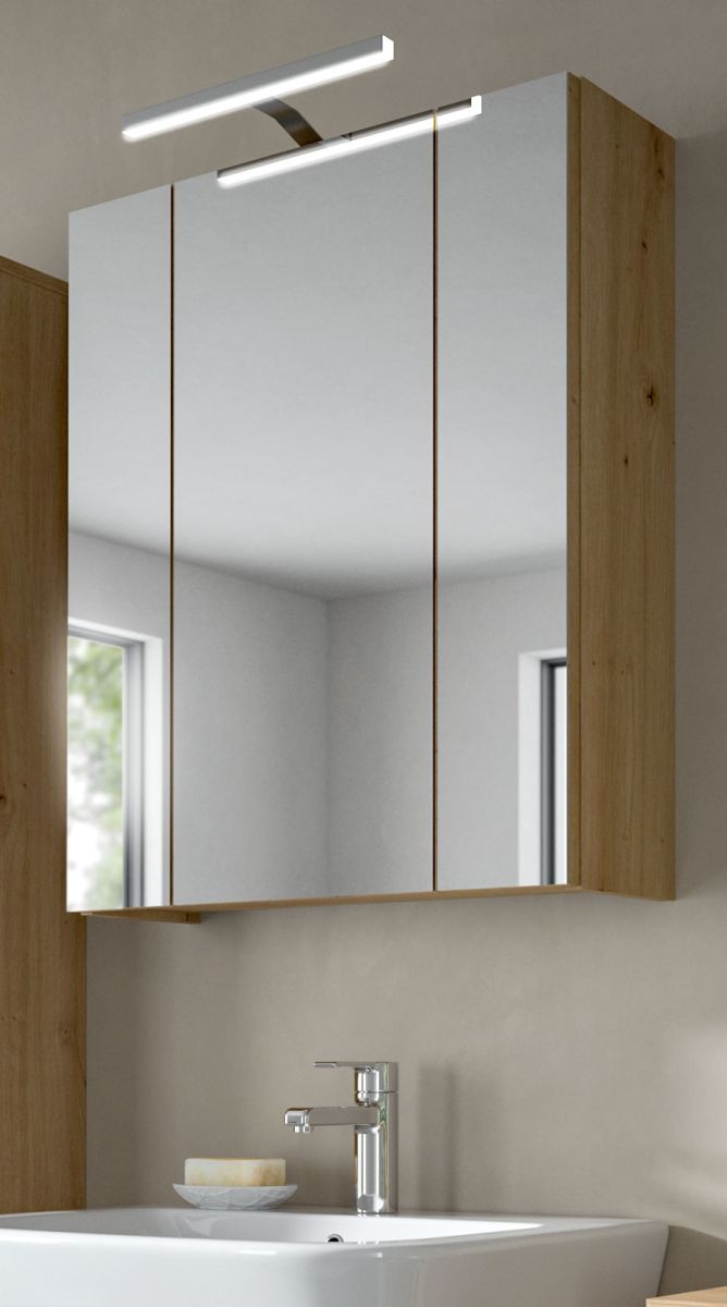 Badezimmer Spiegelschrank Cover in Eiche 60 cm