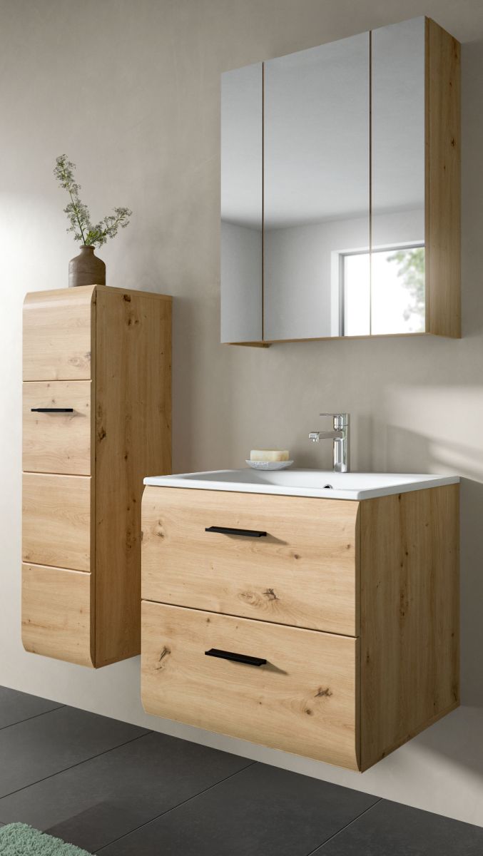 Badmöbel Set Cover in Eiche 3-teilig 105 cm