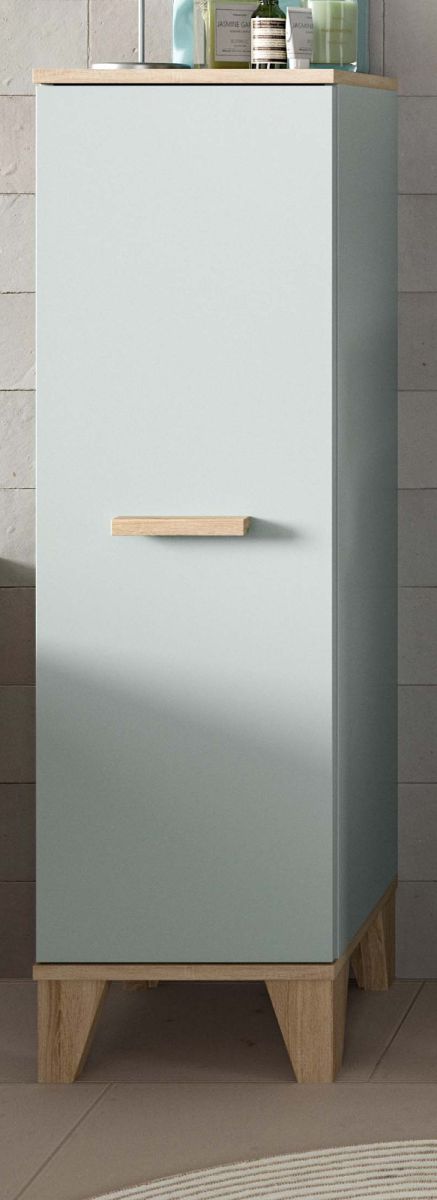 Badezimmer Midischrank Luna in grün und Eiche 34  x 116 cm