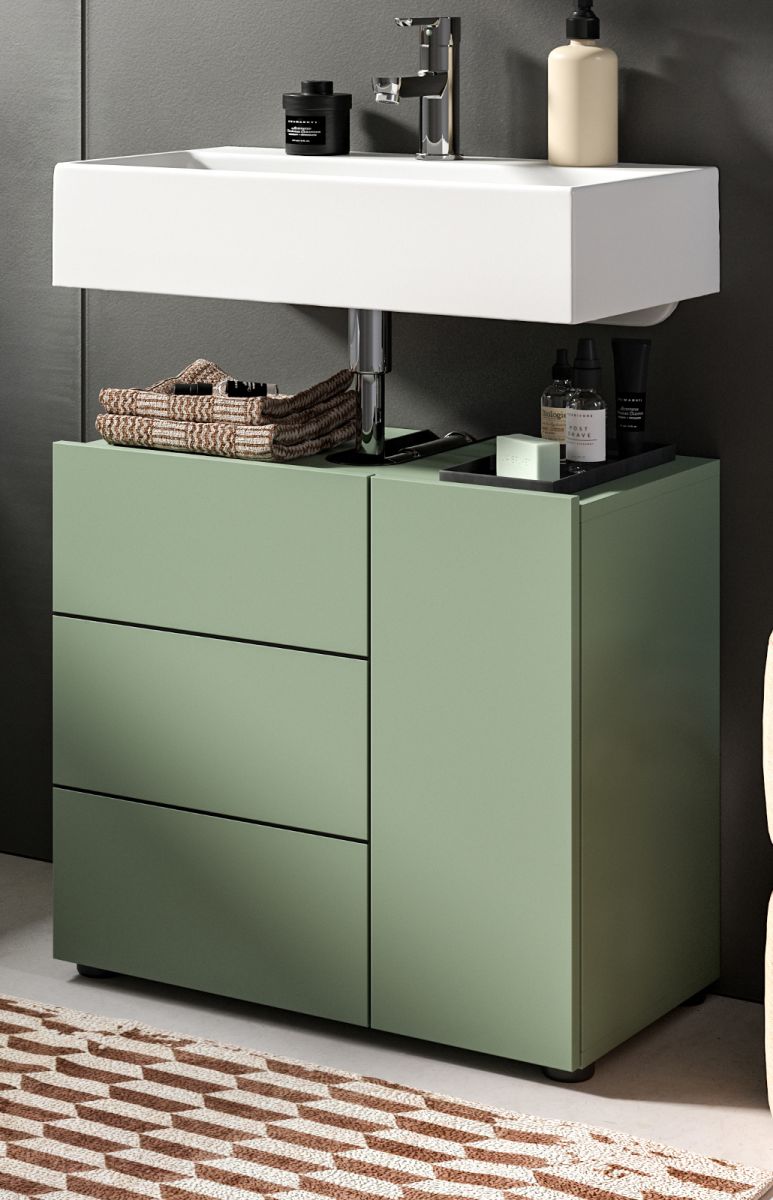 Waschbeckenunterschrank Larik in grün 60 cm