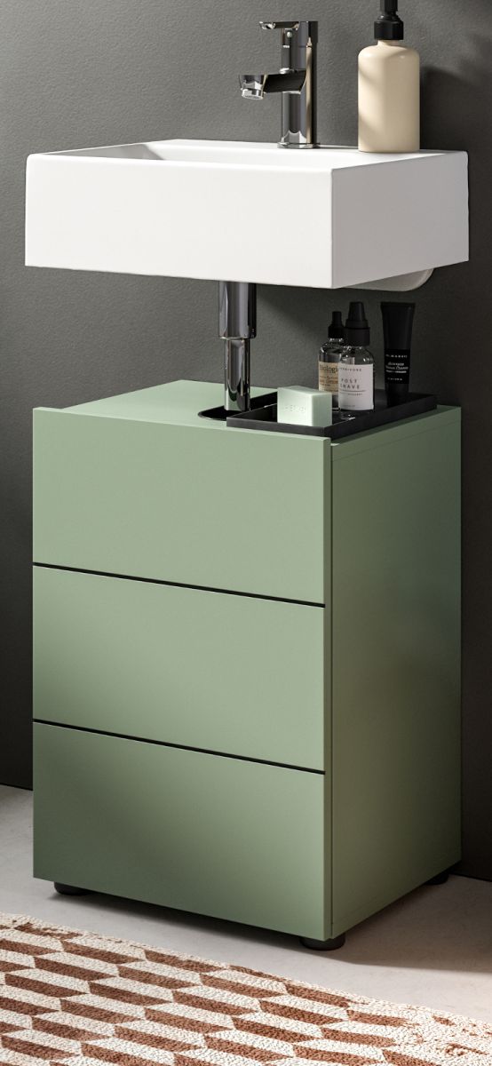 Waschbeckenunterschrank Larik in grün 38 cm
