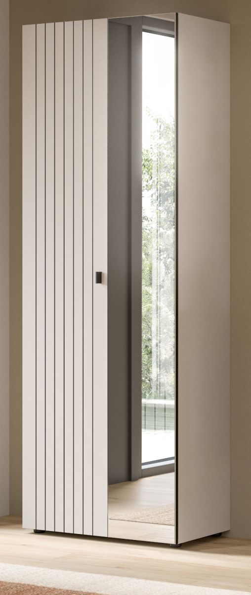Garderobenschrank Loreno in kaschmir mit Spiegel 70 x 192 cm