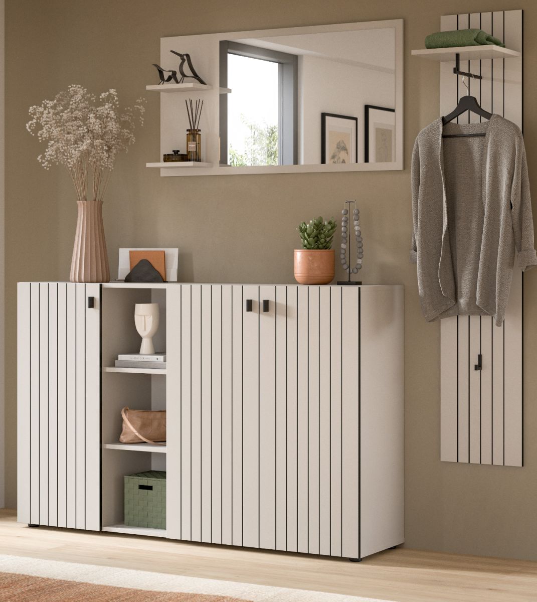 Garderobe Set 3-tlg. Loreno in kaschmir 196 cm