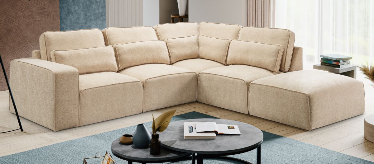 Sofa Pargola in beige L-Form 305 x 281 cm