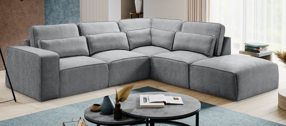 Sofa Pargola in grau L-Form 305 x 281 cm