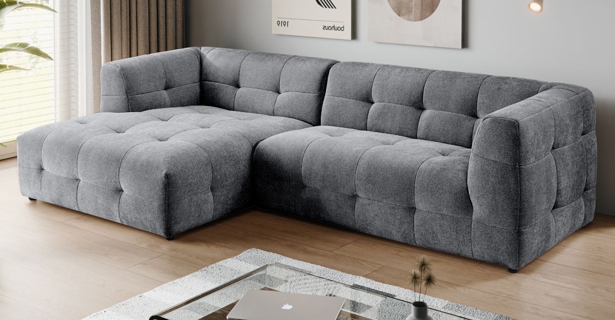 Sofa Astaro in grau L-Form 292 x 161 cm