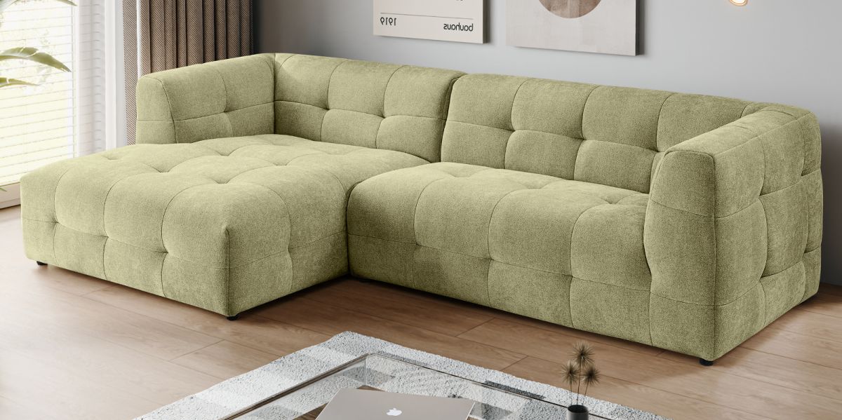 Sofa Astaro in grün L-Form 292 x 161 cm