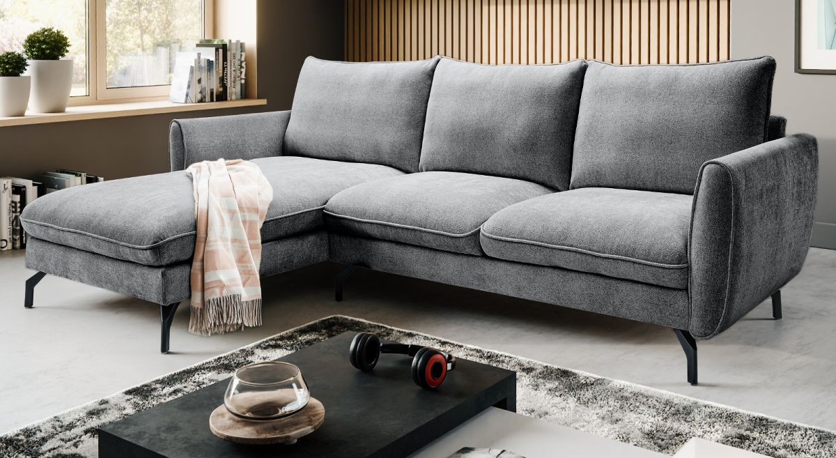 Sofa Palma in grau L-Form 259 x 167 cm