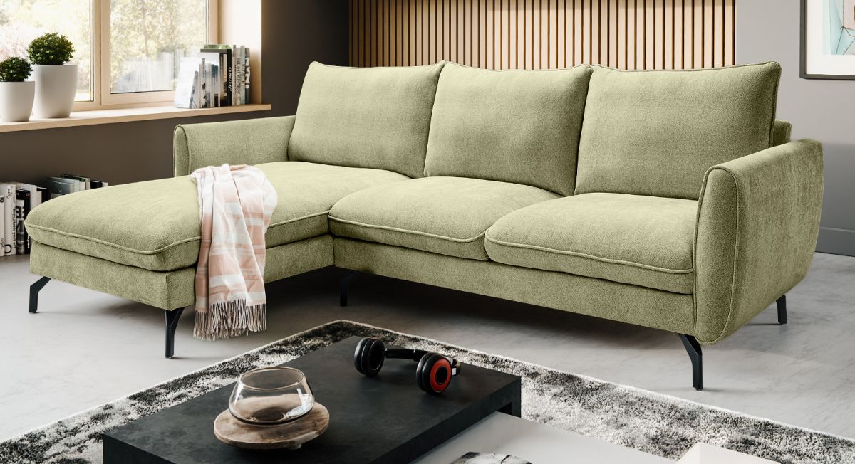 Sofa Palma in grün L-Form 259 x 167 cm