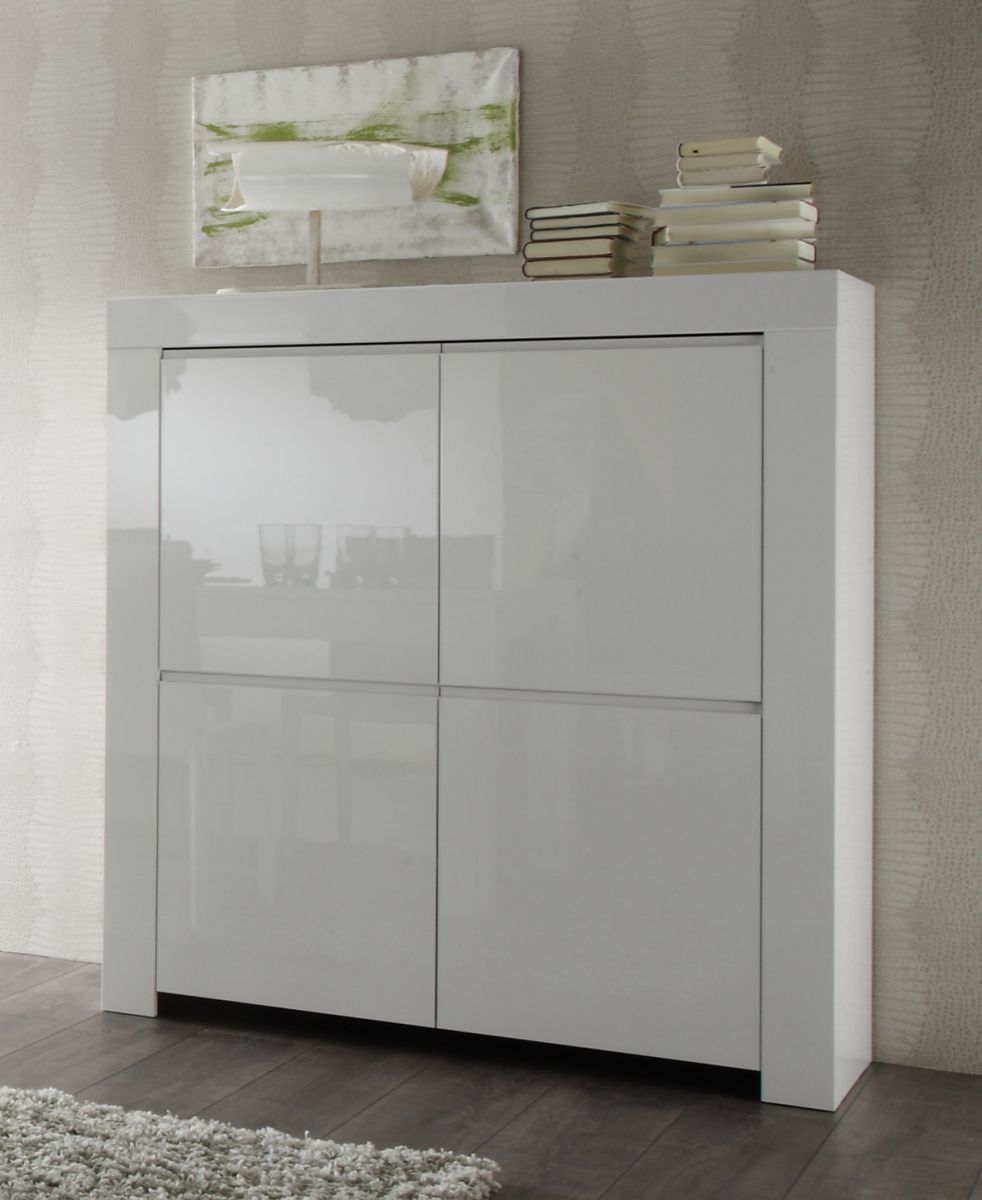 Sideboard Kommode weiss echt Hochglanz Lack Italien 120 x 140 Livorno