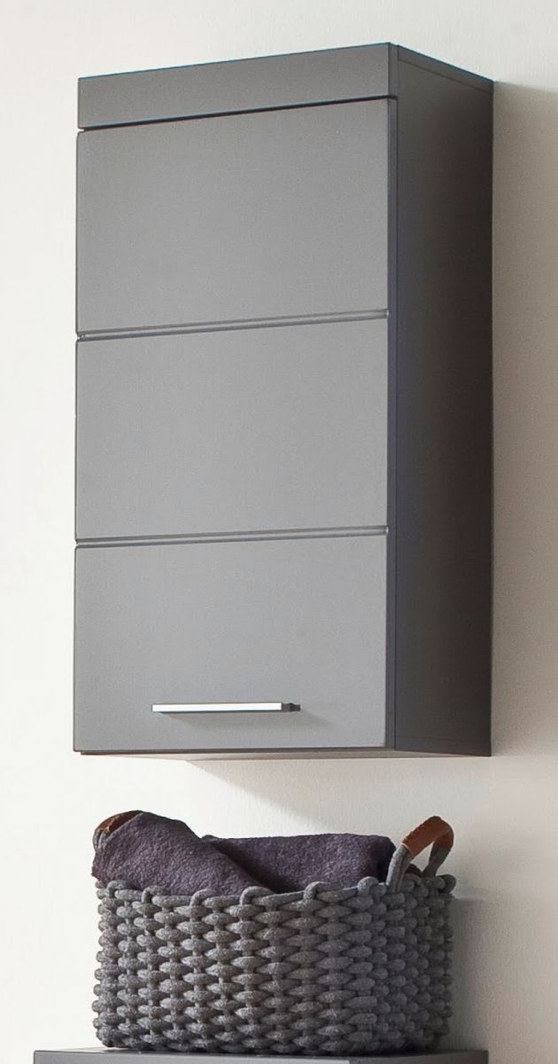Badmöbel Hängeschrank Amanda Hochglanz grau 37 x 77 cm