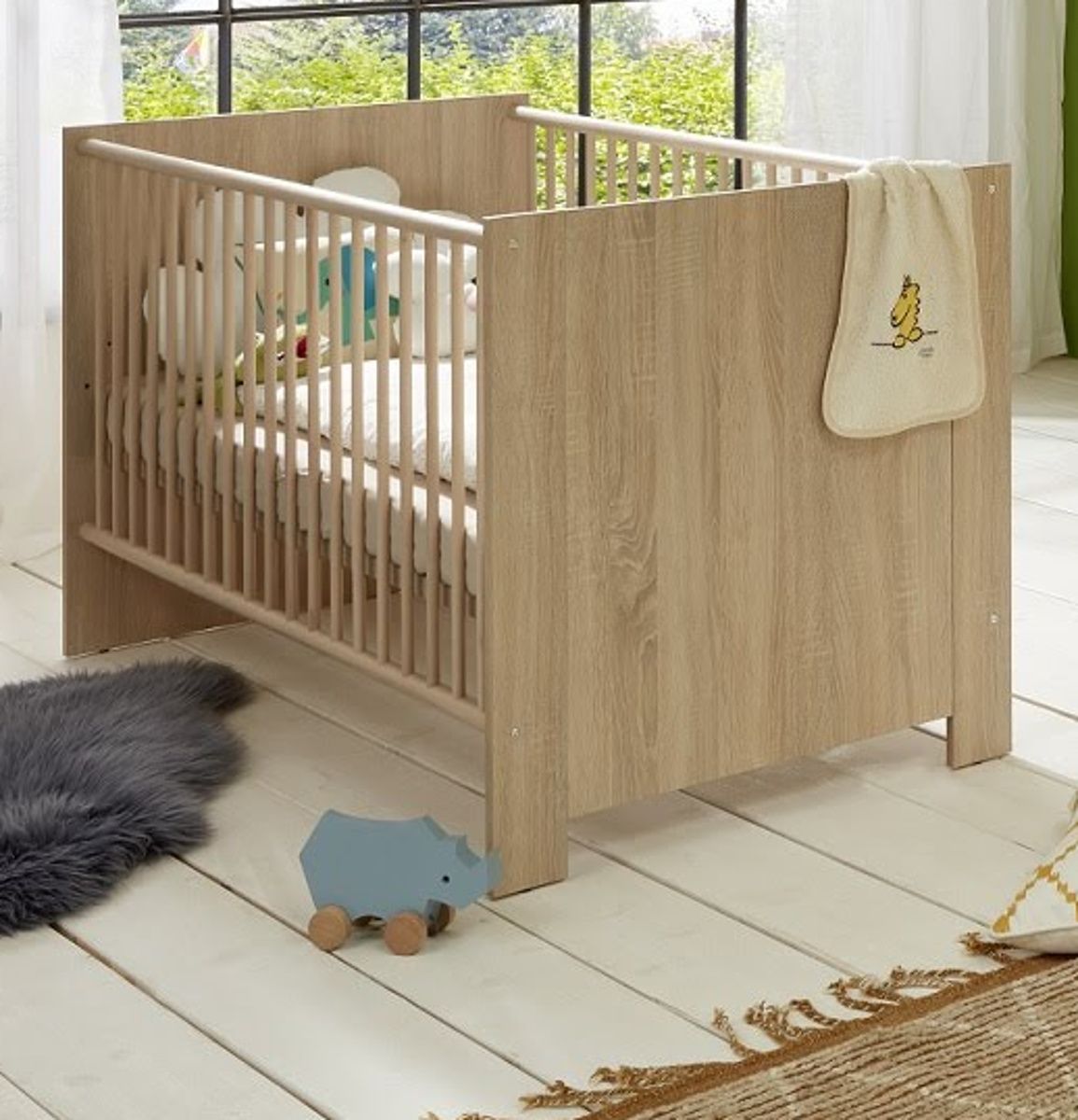 Babybett Olivia in Eiche hell 70 x 140 cm