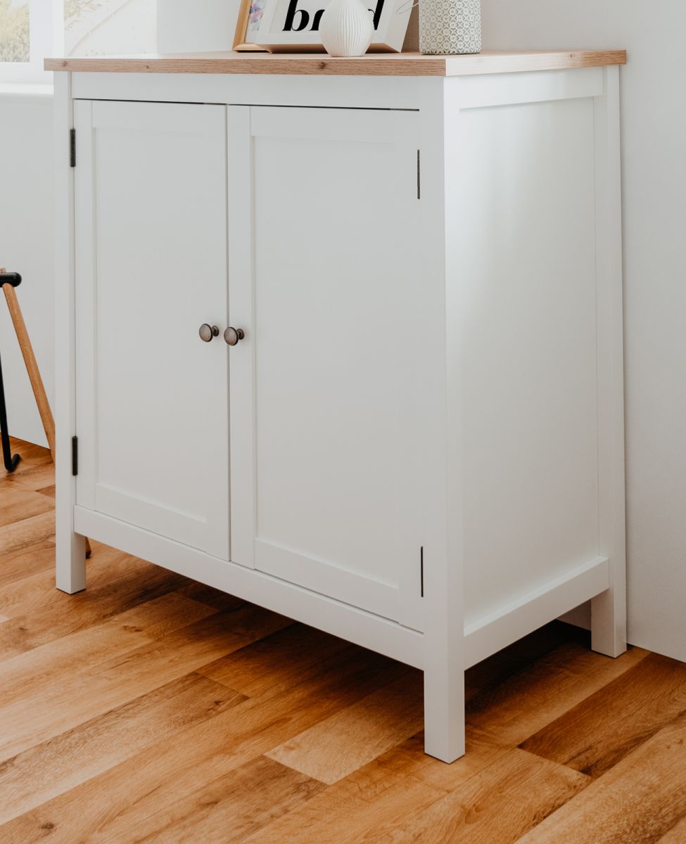 Kommode Vestland weiß und Eiche 80 x 90 cm