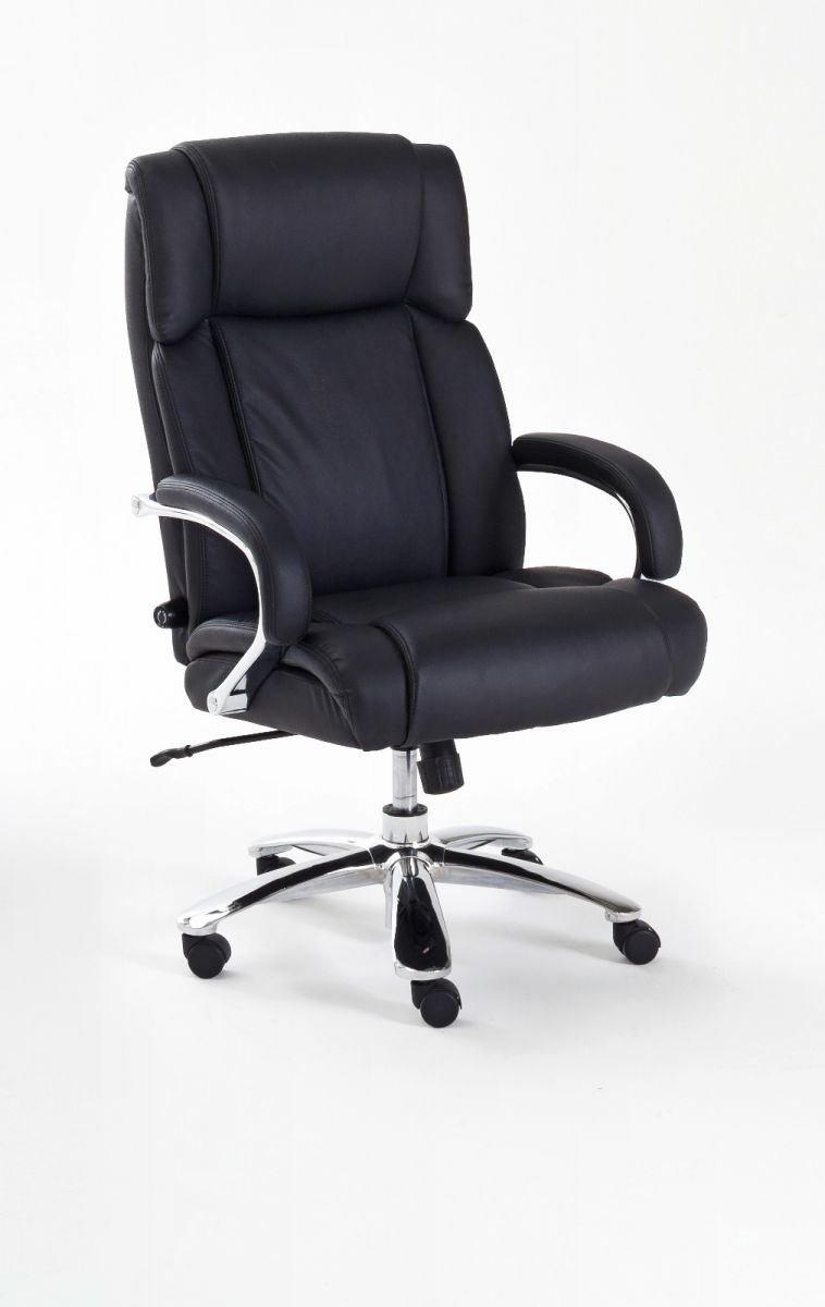Bürostuhl 'Real Comfort' in Kunstleder schwarz mit Wippmechanik Chefsessel bis 220 kg