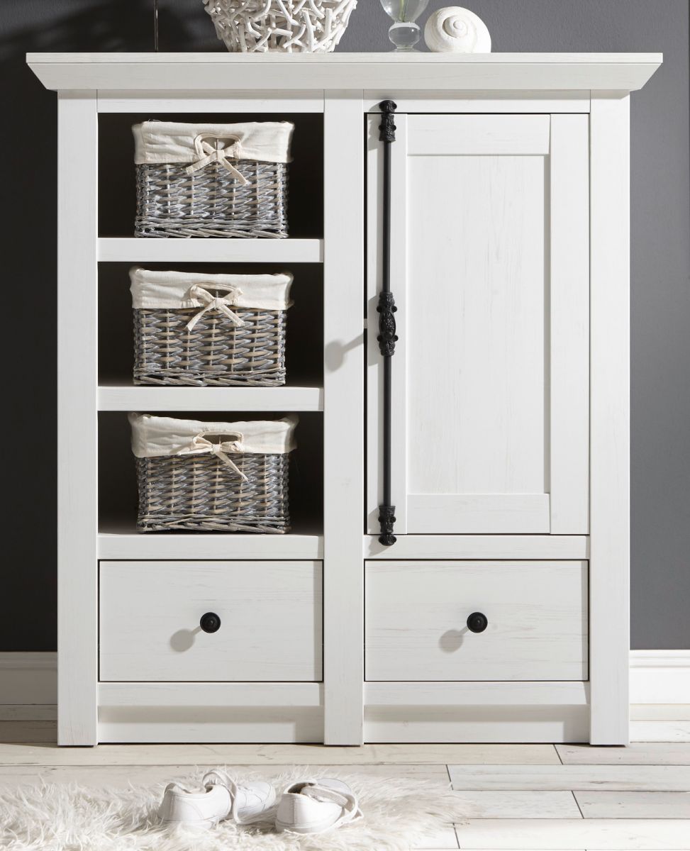 Kommode Hooge in Pinie weiß 105 x 115 cm