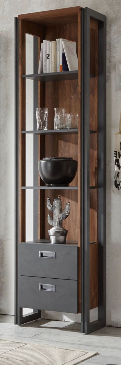 Regal Auburn Eiche Stirling und Matera grau 49 x 202 cm