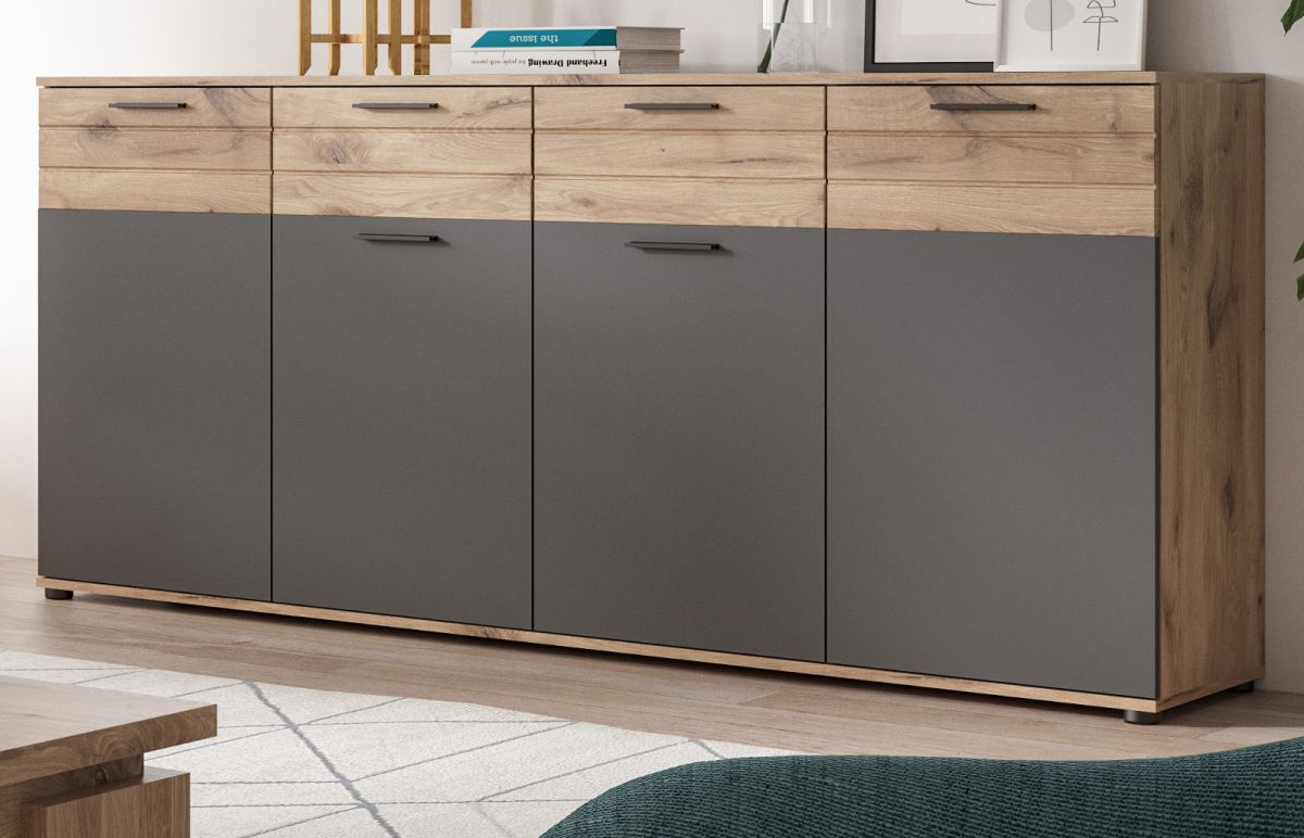 Sideboard Tomaso in Eiche und grau 180 cm