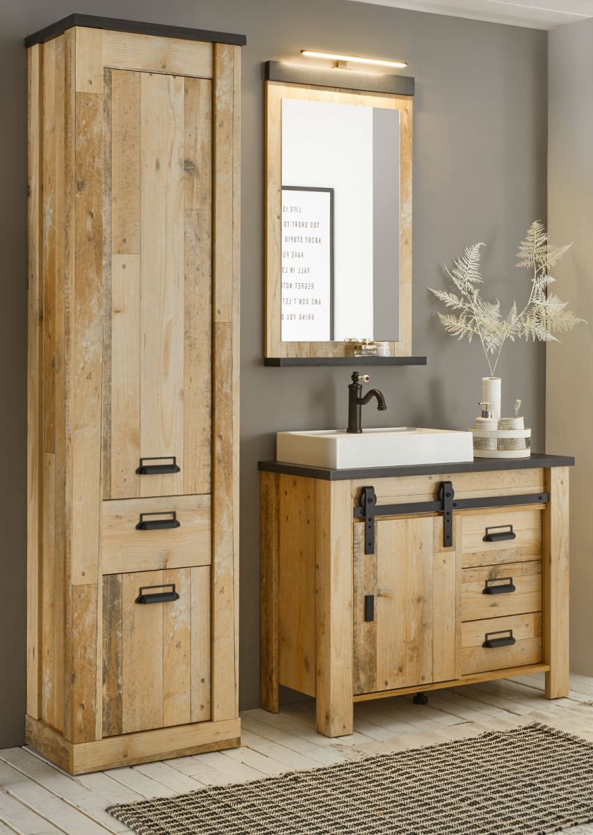 Badmöbel Set Stove mit Waschbecken Used Wood hell 166 x 210 cm