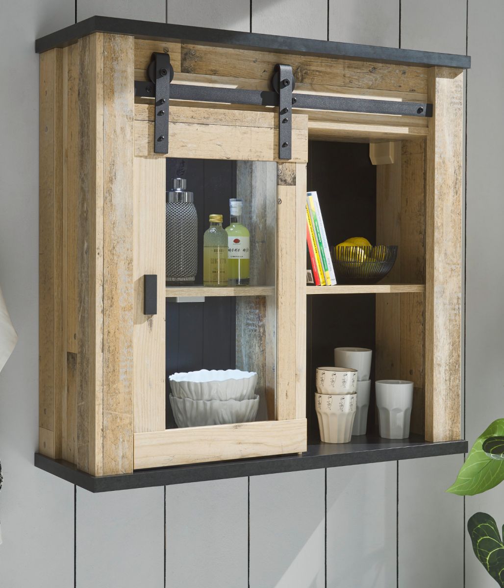 Küche Hängeschrank Stove in Used Wood hell 93 x 90 cm