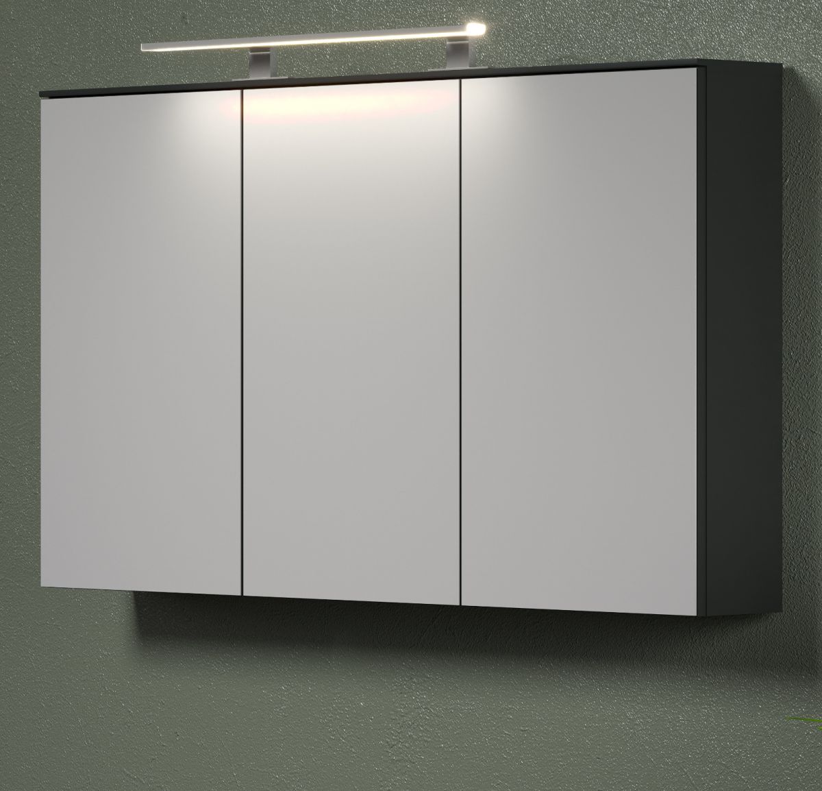 Badezimmer Spiegelschrank Synnax in grau 120 cm