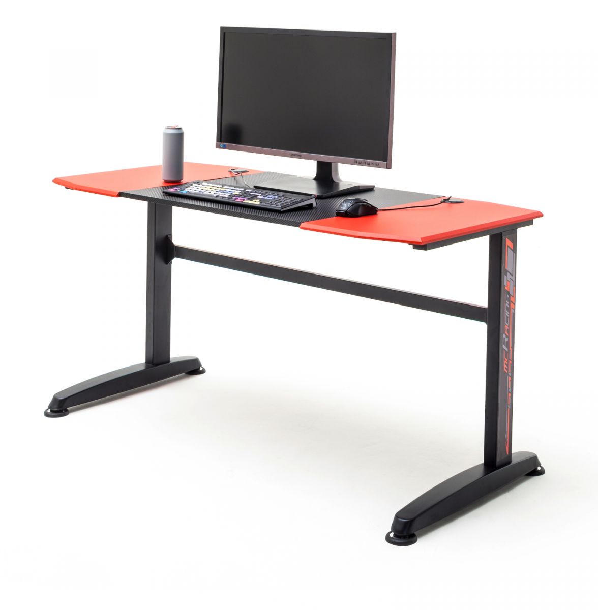 Gamingtisch 'mcRacing' in schwarz und rot Computertisch 140 x 65 cm Gaming Desk