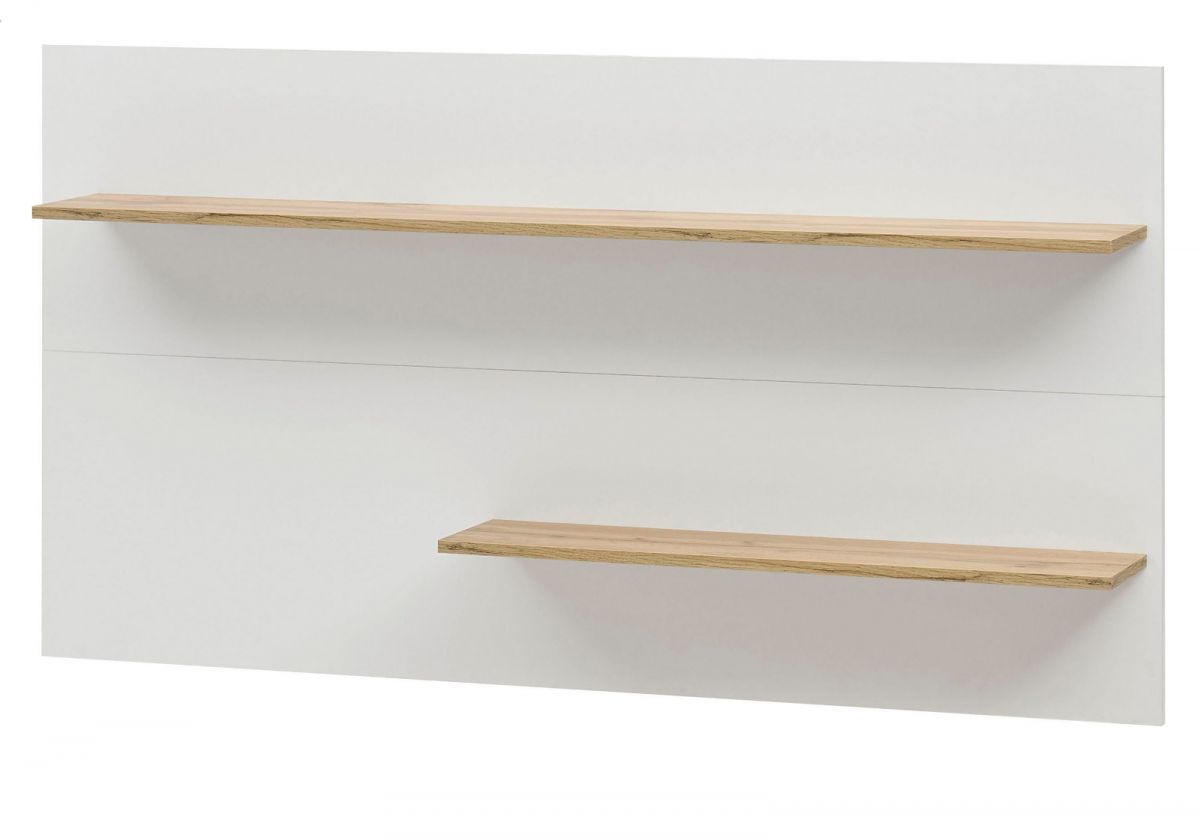 Wandregal Center in weiß und Eiche Wotan 155 x 80 cm