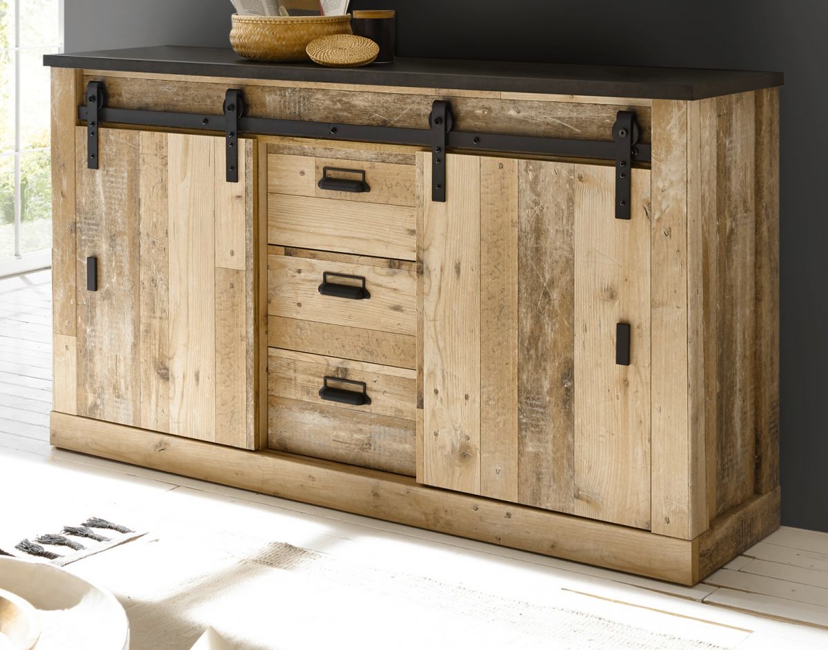 Sideboard Stove in Used Wood hell 162 x 91 cm