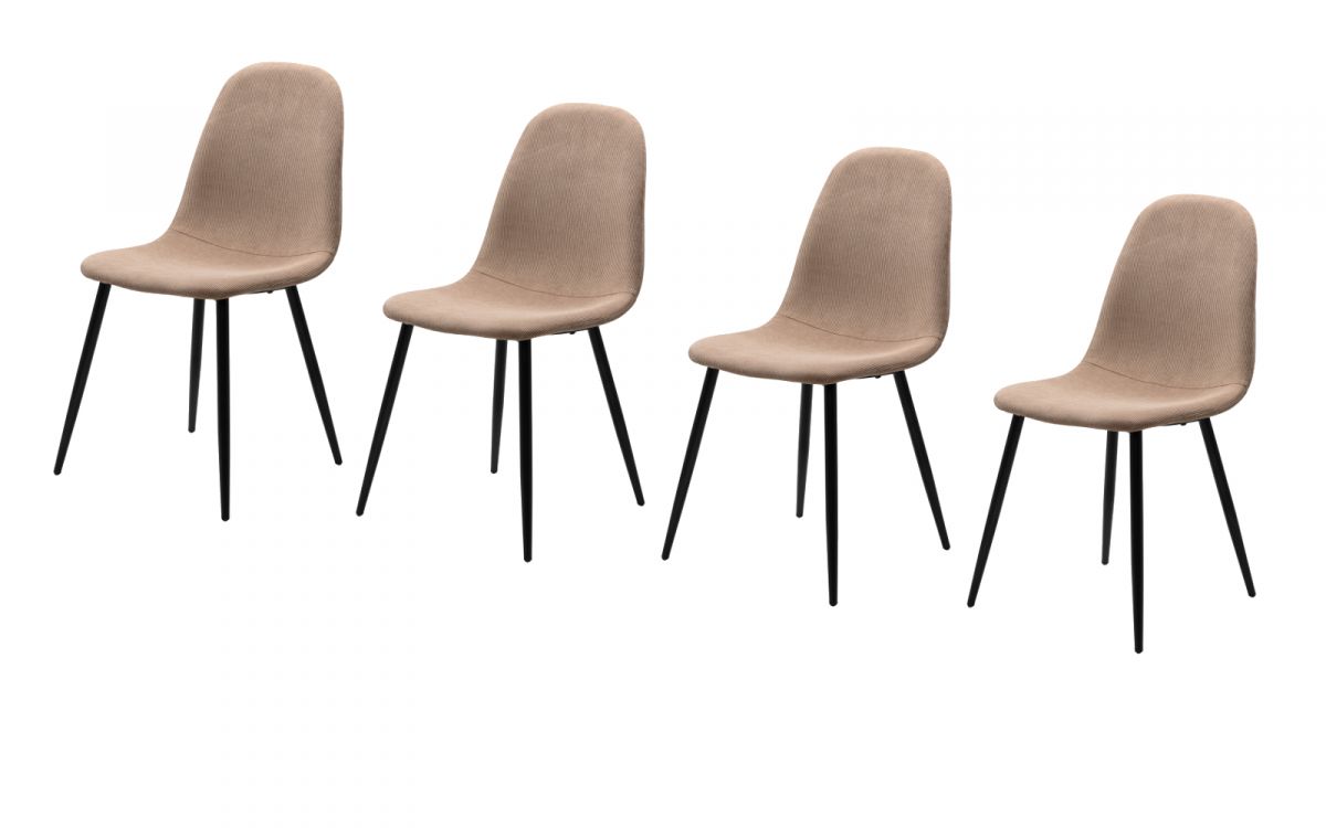4 x Stuhl Lenja braun Cord 4-Fuß