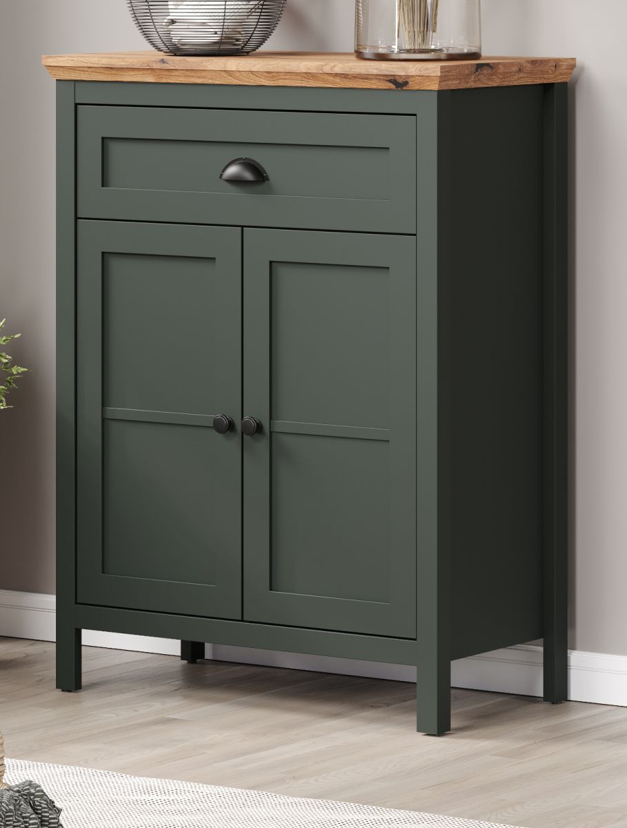Flurkommode Stanton in grün und Eiche Landhaus 77 x 102 cm