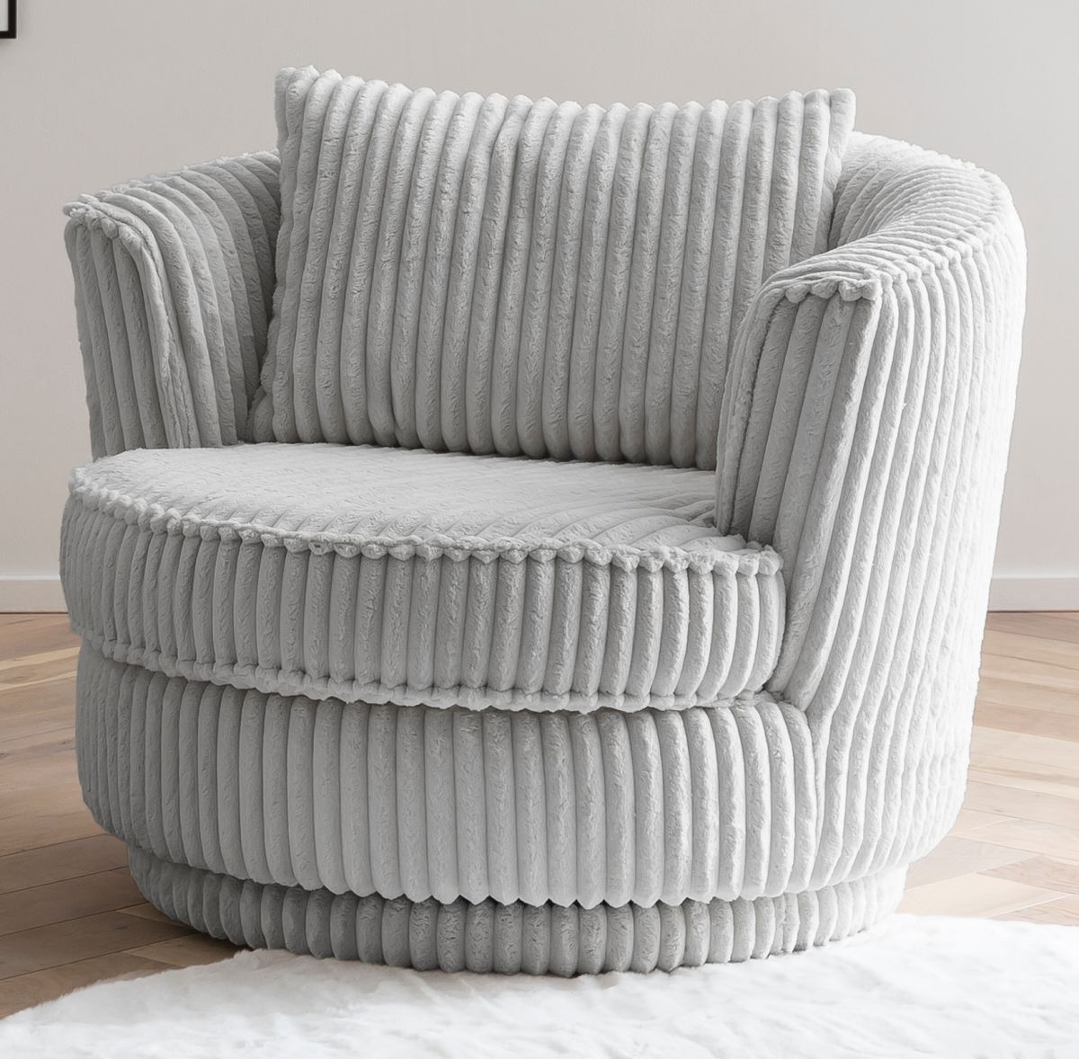 Sessel drehbar Comfy hellgrau Cord 95 cm