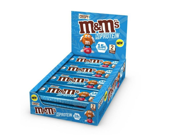 M&M Crispy Hi Protein Bars Box (12x52g)