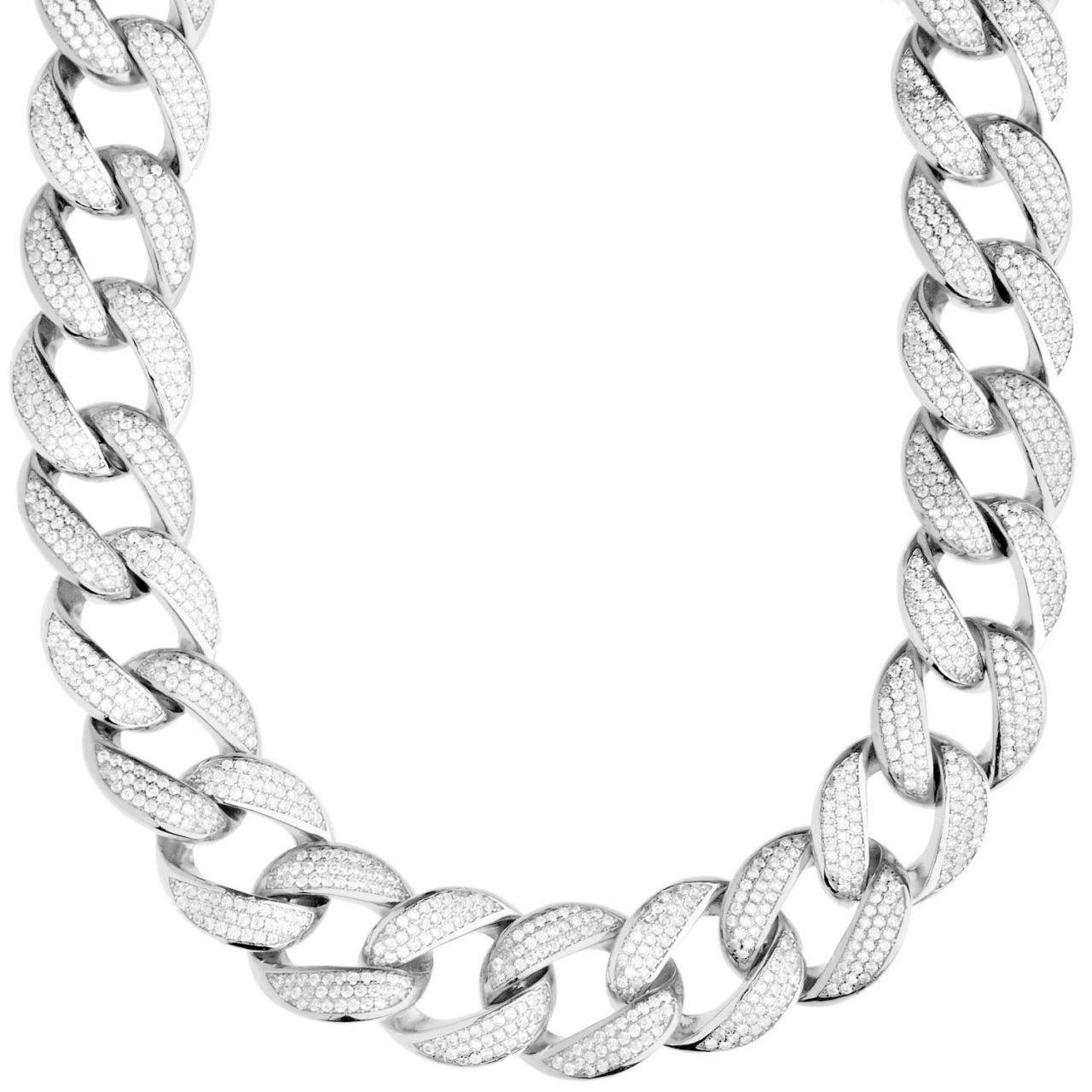 Premium Bling Sterling 925er Silber Miami Cuban Kette - 16mm