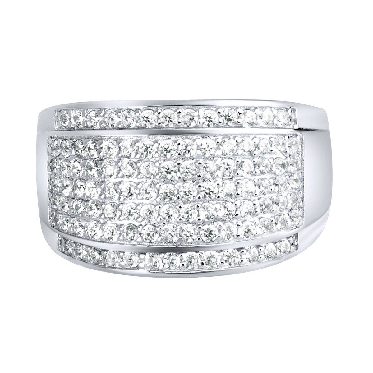 Sterling 925er Silber Pave Ring - ROUND ICE