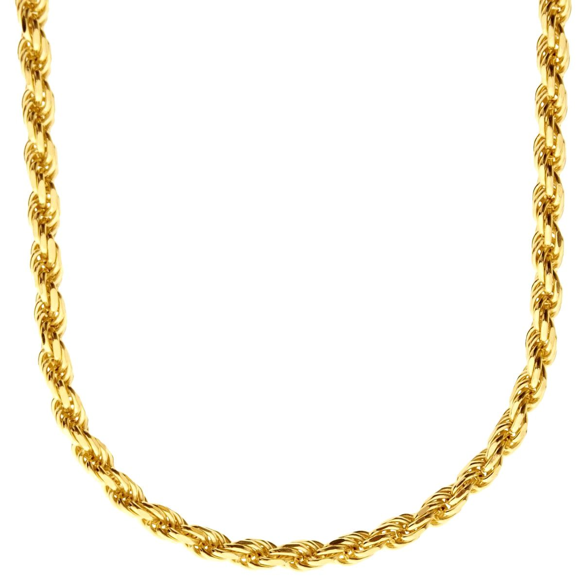 Sterling 925er Silber Bling Kordelkette - ROPE DC 4mm gold