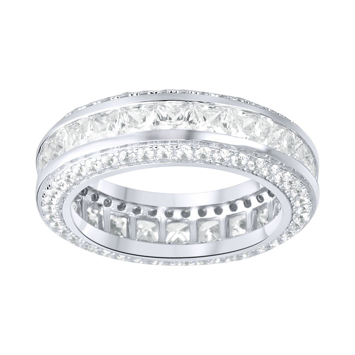 Sterling 925er Silber Pave Ring - FULL ICED ETERNITY