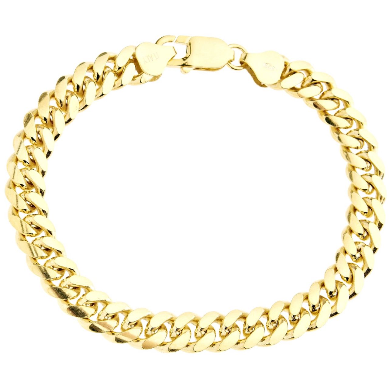 Sterling 925er Silber Panzerkette Armband - MIAMI 8mm gold