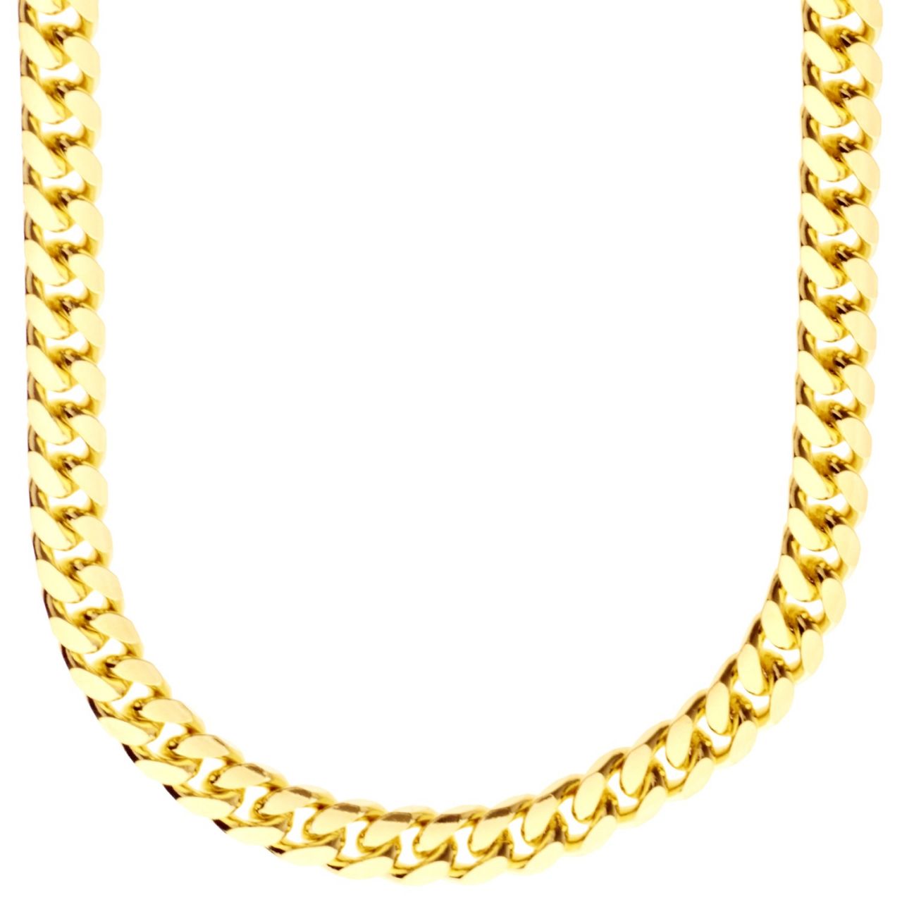 Sterling 925er Silber Panzerkette - MIAMI CUBAN 7mm gold