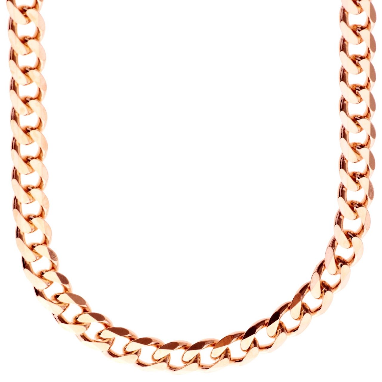 Sterling 925er Silber Panzerkette - CURB 7,4mm rose gold