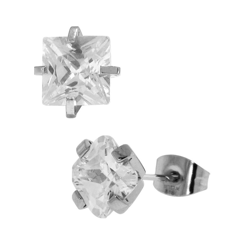 Klassisch 316L Edelstahl Ohrringe Stecker mit Zirconia