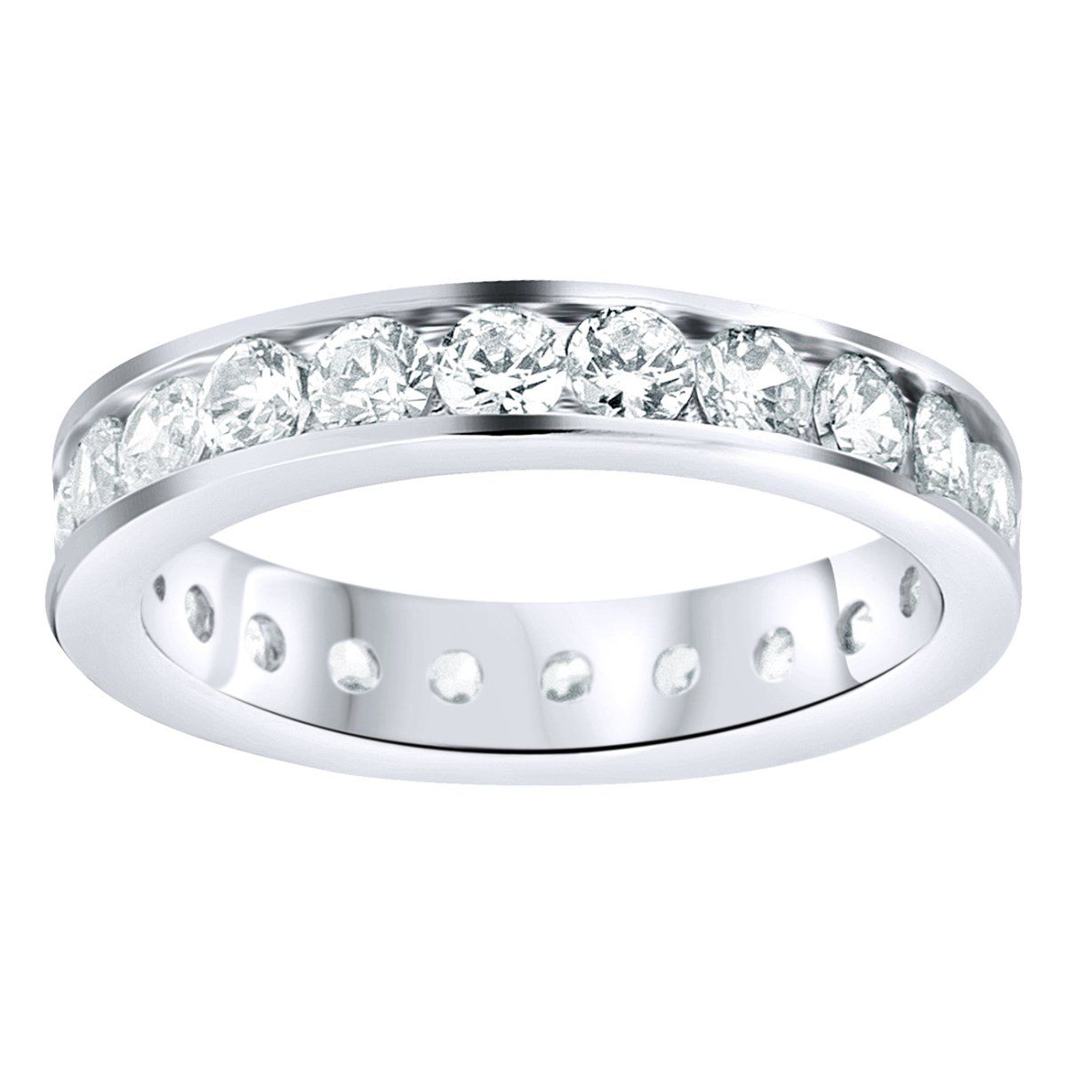 Sterling 925er Silber Eternity Ring - 4mm Channel Set