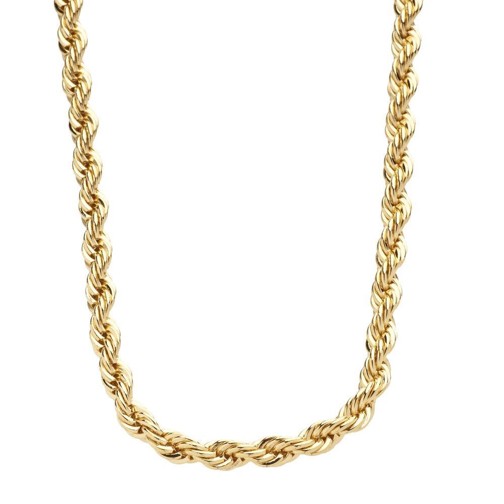 Iced Out Bling Hip Hop Rope Kordelkette - 4mm - gold