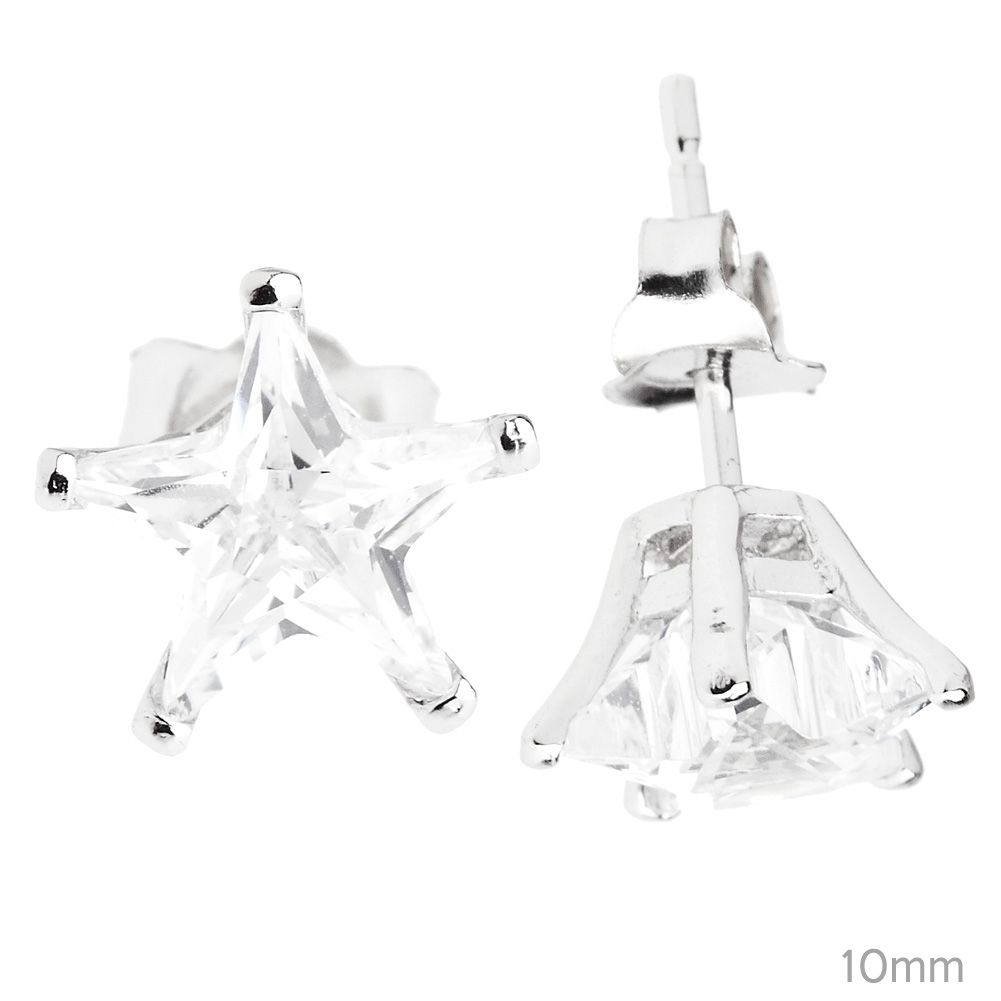 925 Sterling Silber Iced Out Bling Ohrstecker - STERN