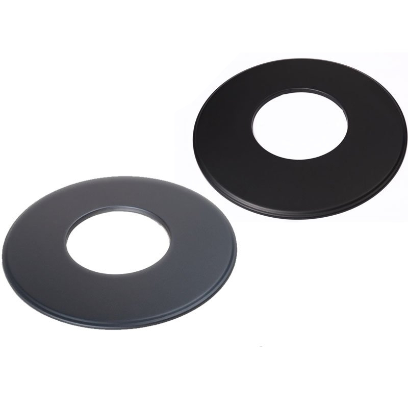 Wandrosette 90mm für 2mm Rohr DN 150mm Schwarz Senotherm-Lack