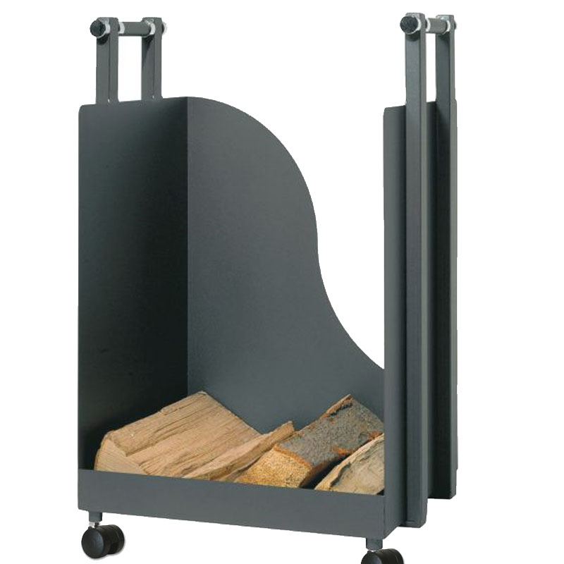 Holzlager mit Rollen Metall XXL anthrazit beschichtet