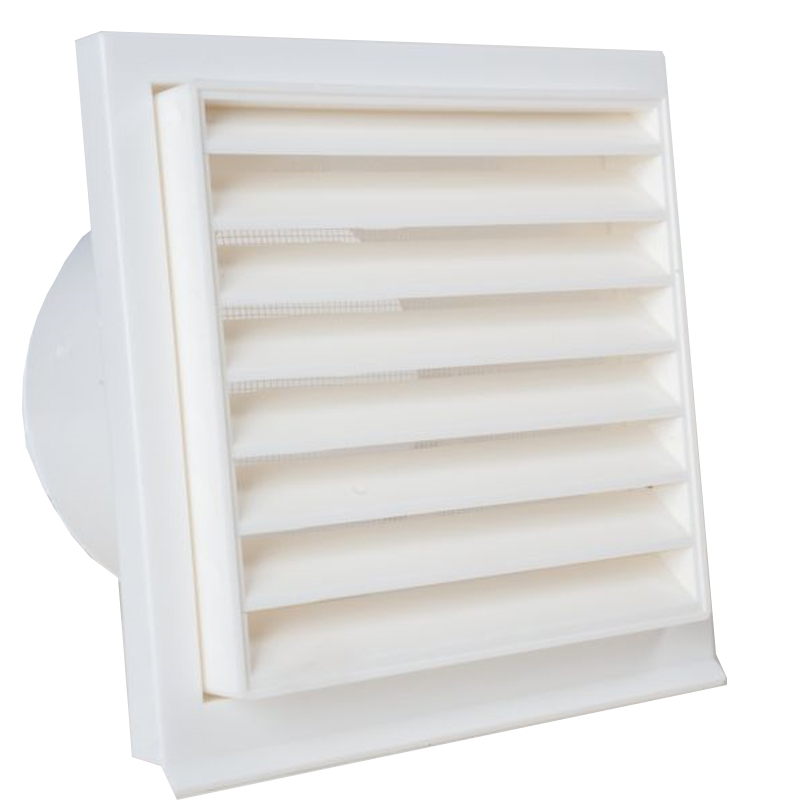 Lüftungsgitter eckig weiß 100-125mm mit Insektenschutz