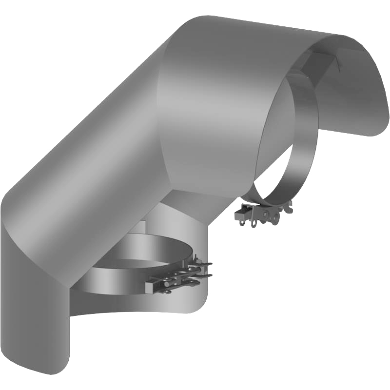 Ofenrohr Strahlungsschutz Bogen 90° stehend DN 150mm gussgrau
