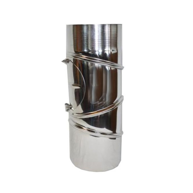 Ofenrohr Edelstahl Bogen verstellbar 0-90° mit Tür DN 120mm