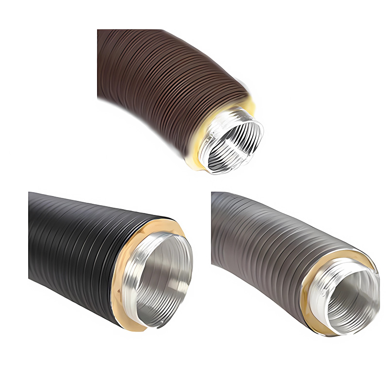 Aluflexrohr isoliert 5-lagig D=50mm - 150mm grau/schwarz/braun beschichtet