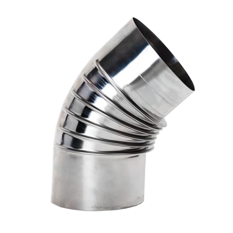 Ofenrohr Edelstahl - Bogen 45° ohne Tür DN 150mm